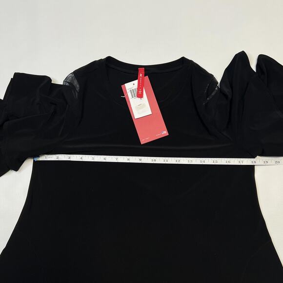 IC by Connie K Top Pants Set Womens Small Black Ruffle Sleeve Mesh Details USA - Picture 9 of 16